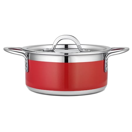 Bon Chef Country French 2 Pot W/Cover 7-3/4 Dia X 3-1/2H 2 Qt 9 Oz - Red 71300-CF2-R